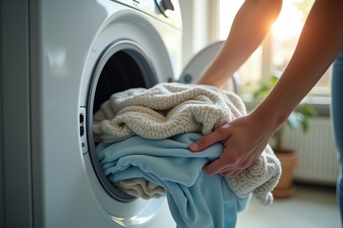 Linge fraîchement lavé sorti d