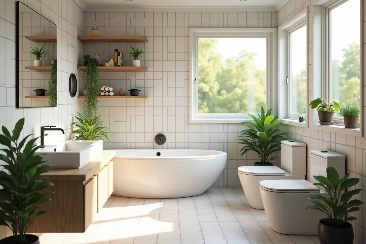 Salle de bain moderne avec solutions diy lumineuses